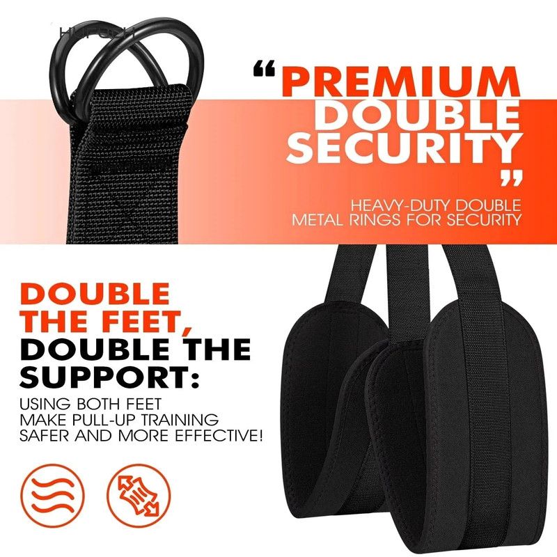 Pull-Up Assistance Bands Set 300LB Resistance, Black, Steel Buckle Fitted