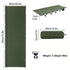 Portable Camping Cot Compact Folding Bed, Green, Aluminum Alloy, 150kg Cap