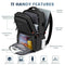 Waterproof Insulated Cooler Backpack in Black, Laptop Compartment, 15.6in
