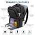 Waterproof Insulated Cooler Backpack in Black, Laptop Compartment, 15.6in