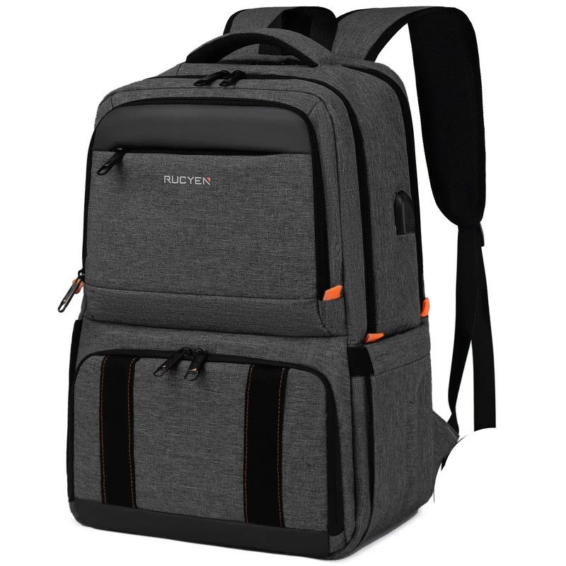 Waterproof Insulated Cooler Backpack in Black, Laptop Compartment, 15.6in
