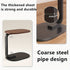 C-Shaped Side Table with Metal Frame
