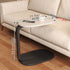 C-Shaped Side Table with Metal Frame