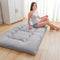 Foldable Tatami Floor Futon Mattress Pad in Grey, 100 x 200cm, Quilted