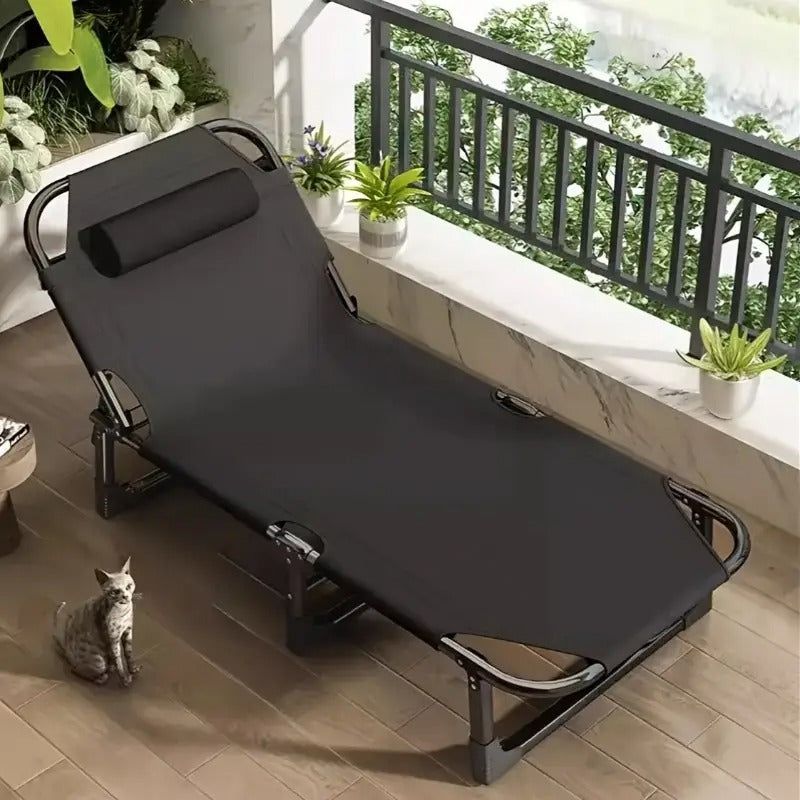 Foldable Oxford Cloth Sun Lounger with Headrest
