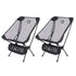 2-Piece Outdoor Folding Moon Chair Set in Black Mesh, 60 x 47cm Seat Now