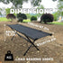 Folding Double Camping Stool in Black, Aluminium Frame, 200kg Capacity