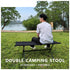 Folding Double Camping Stool in Black, Aluminium Frame, 200kg Capacity
