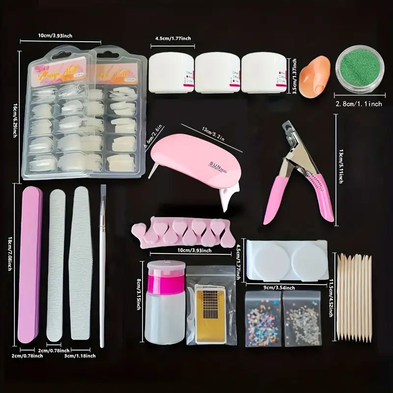 Ultimate Professional Acrylic Nail Kit with Tips, Powders, Brushes Set