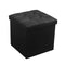 NNETM Faux Leather Storage Ottoman - Black, 55L