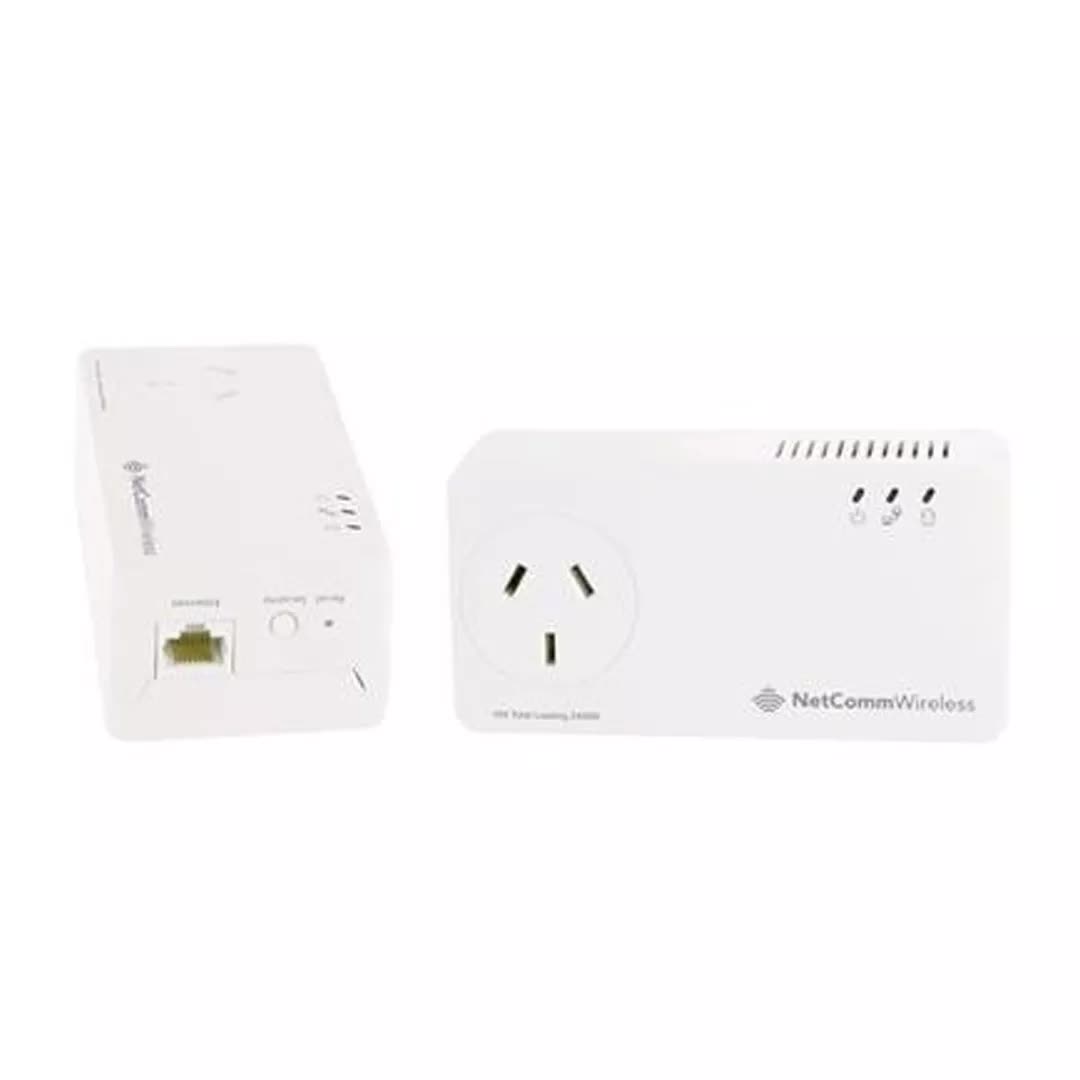 Netcomm NP511 AV500 Powerline Twin Pack with AC Passthrough -A