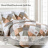 Queen Quilted Bedspread Set 3-Piece Rust Brown Patchwork Coverlet & Pillowcases