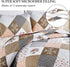 Queen Quilted Bedspread Set 3-Piece Rust Brown Patchwork Coverlet & Pillowcases