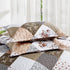 Queen Quilted Bedspread Set 3-Piece Rust Brown Patchwork Coverlet & Pillowcases