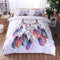 Queen Duvet Cover Set White Dream Catcher Print Quilt Cover with Pillowcases