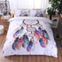 Queen Duvet Cover Set White Dream Catcher Print Quilt Cover with Pillowcases