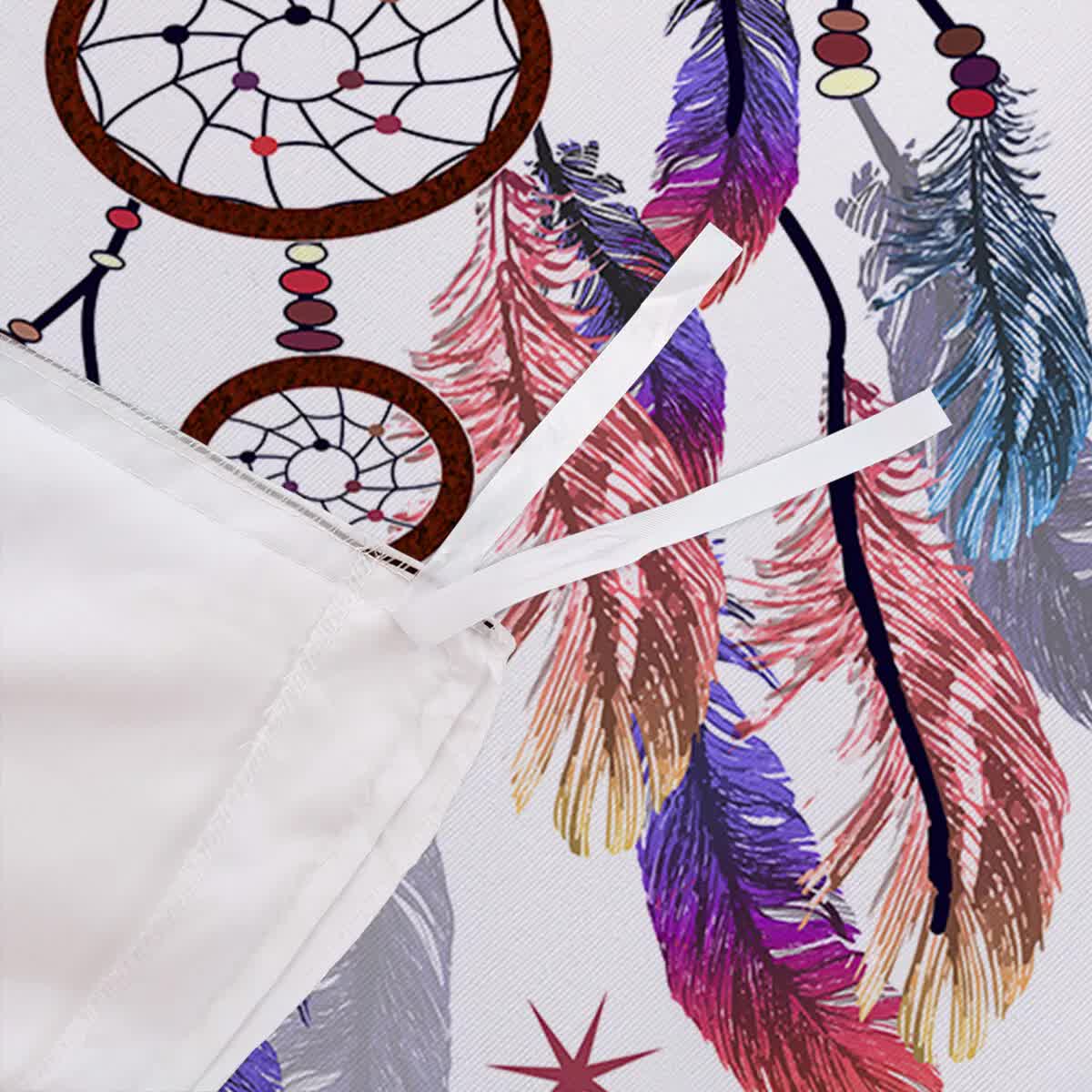 Queen Duvet Cover Set White Dream Catcher Print Quilt Cover with Pillowcases