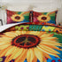 King Size Comforter Set 3-Piece Sunflower Floral Quilted Bedding & Pillowcases