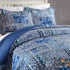 Boho Blue Quilted Coverlet & Pillow Set: Vibrant, Cozy Elegance - king