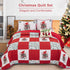 Elegant Red, greem & White Christmas Queen Bedspread Set