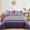 Elegant Peony Purple 3-Piece Queen Bedspread and Pillowcase Set, So Soft