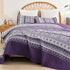 Elegant Peony Purple 3-Piece Queen Bedspread and Pillowcase Set, So Soft