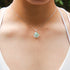 Gift Box - Aroma Necklace White Gold - Planet Celestial Aqua (Light Blue) + Purify Oil Blend