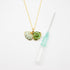 Gift Box - Aroma Necklace 925 Silver, Gold coated - Green Shell Electric Lime (Light Green) + Purify Oil Blend