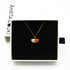 Gift Box - Aroma Necklace 925 Silver, Gold coated - Green Shell Sunset Coral (Bright Red Orange) + Purify Oil Blend