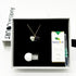 Gift Box - Aroma Necklace 925 Silver, Gold coated - Green Shell Ocean Depth (Dark Blue) + Purify Oil Blend