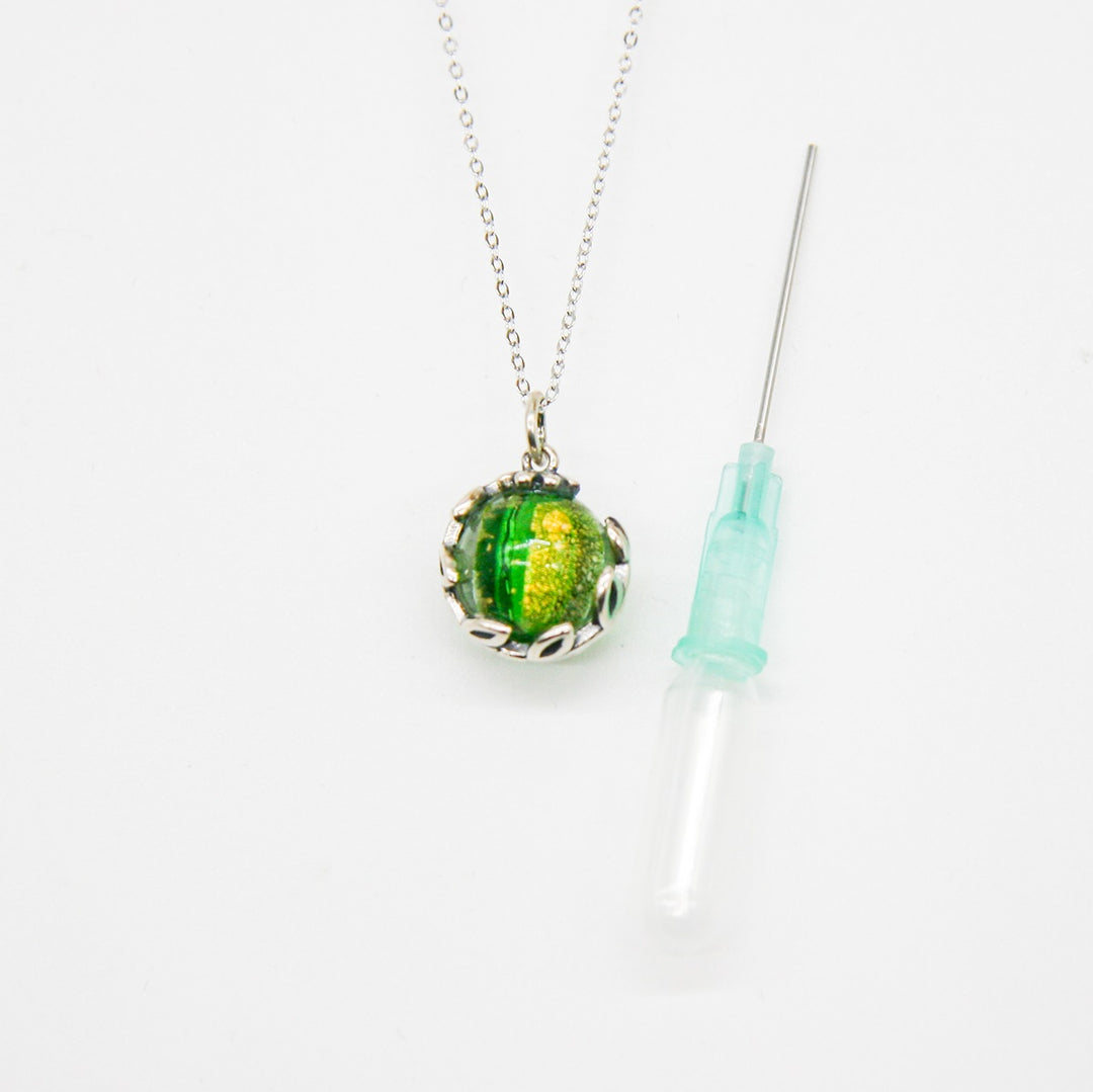 Gift Box - Aroma Necklace White Gold - Planet Aurum Verdant (Gold Green) + Purify Oil Blend