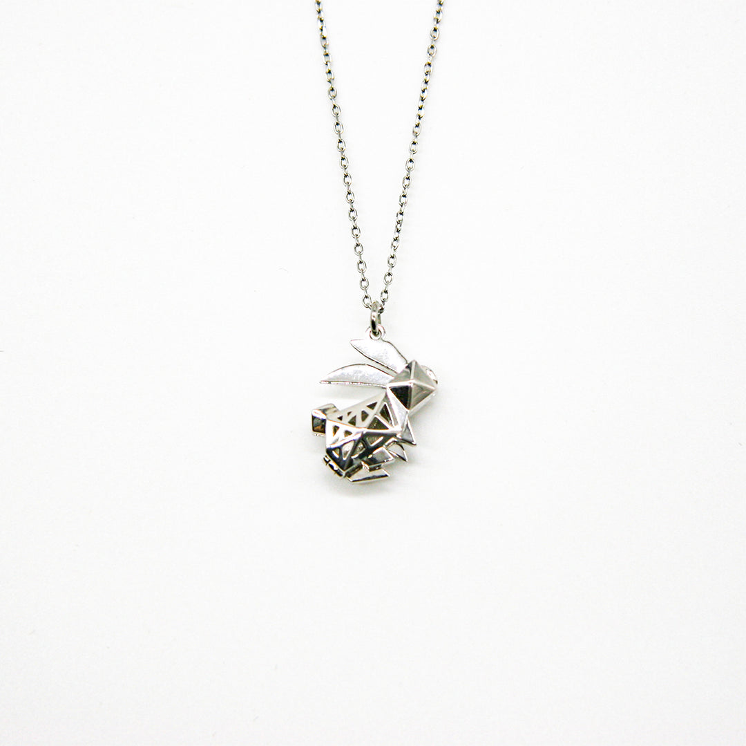 Gift Box - Rabbit White Gold Aroma Necklace + Purify Oil Blend