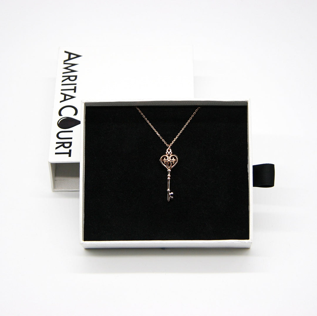 Gift Box - Key Rose Gold Aroma Necklace + Purify Oil Blend