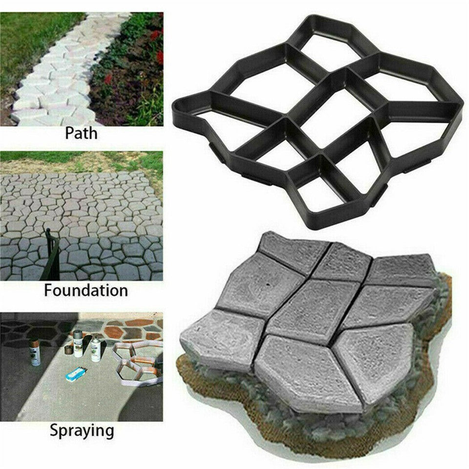 DIY Path Maker Concrete Mould Paver Patio Garden Brick Slab Pavement Cement Mold
