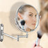 Bath Mirror 5X Magnification Wall Mounted Adjustable Makeup Mirror Arm Extend