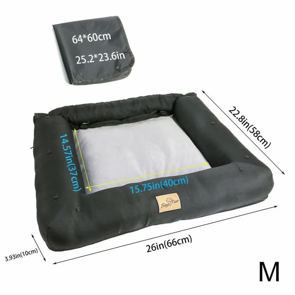 Medium Sized Waterproof Dog Car Seat Bed with Safety Belt