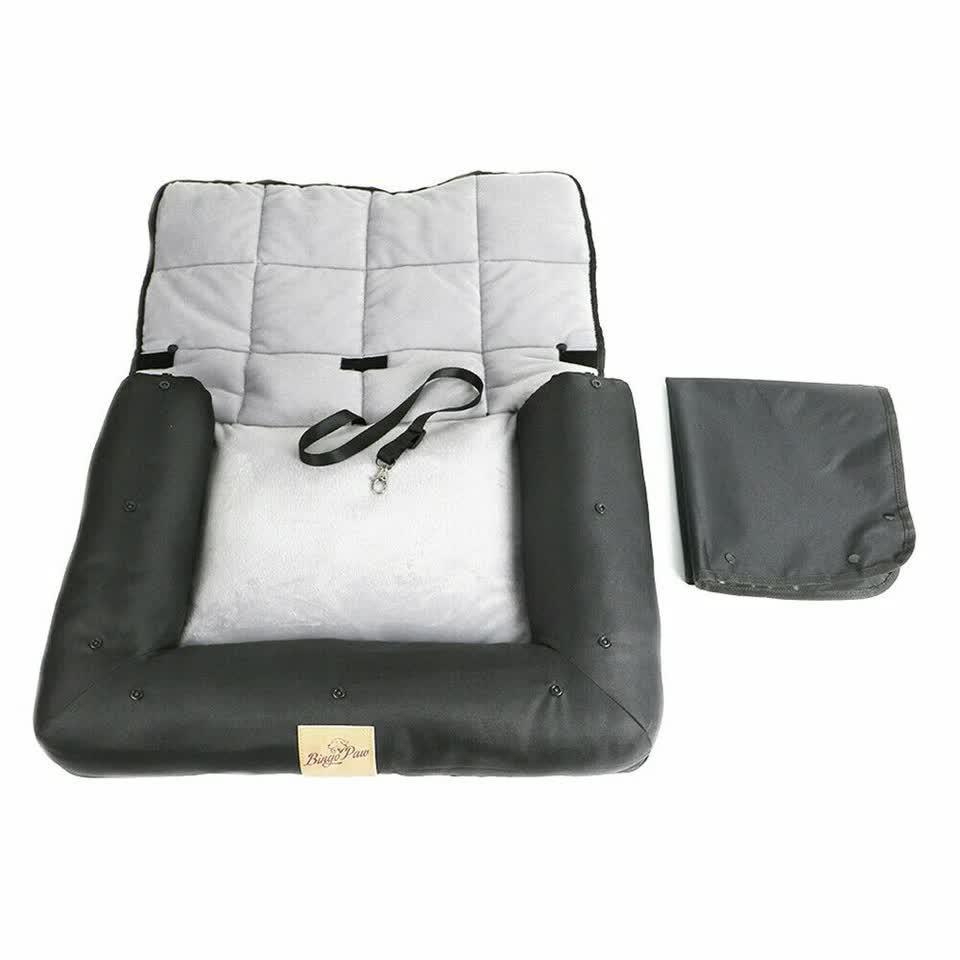Small Waterproof Dog Car Seat Bed with Safety Belt