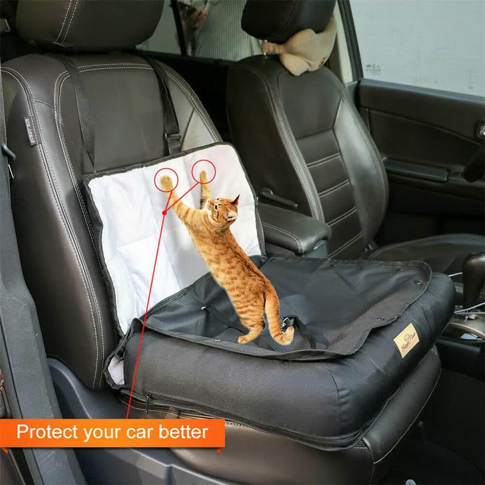 Small Waterproof Dog Car Seat Bed with Safety Belt