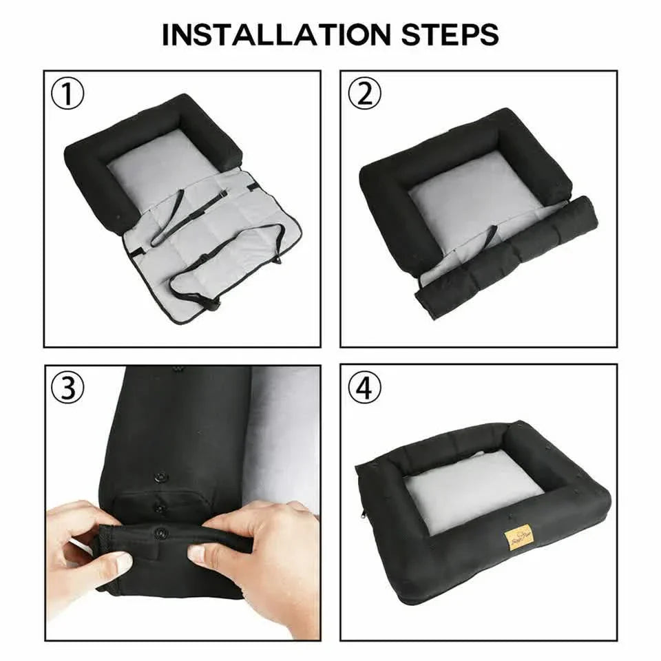 Small Waterproof Dog Car Seat Bed with Safety Belt