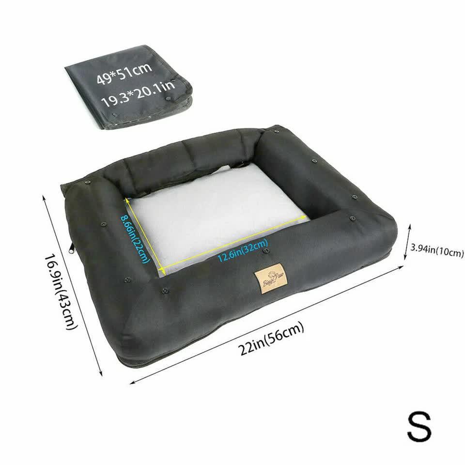 Small Waterproof Dog Car Seat Bed with Safety Belt