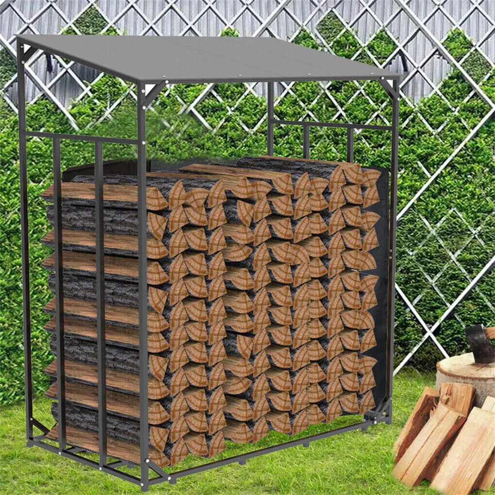 Heavy Duty Firewood Log Rack Large Storage Holder Shed Rack Outdoor Garden Yard