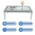 Silver Mirrored Coffee Table with Crushed Crystal Diamond Inlay Rectangular Center Table for Living Room
