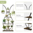 180Cm Tall Plant Stand Indoor Vase-Shape Metal Plant Shelf With Hanging Hooks