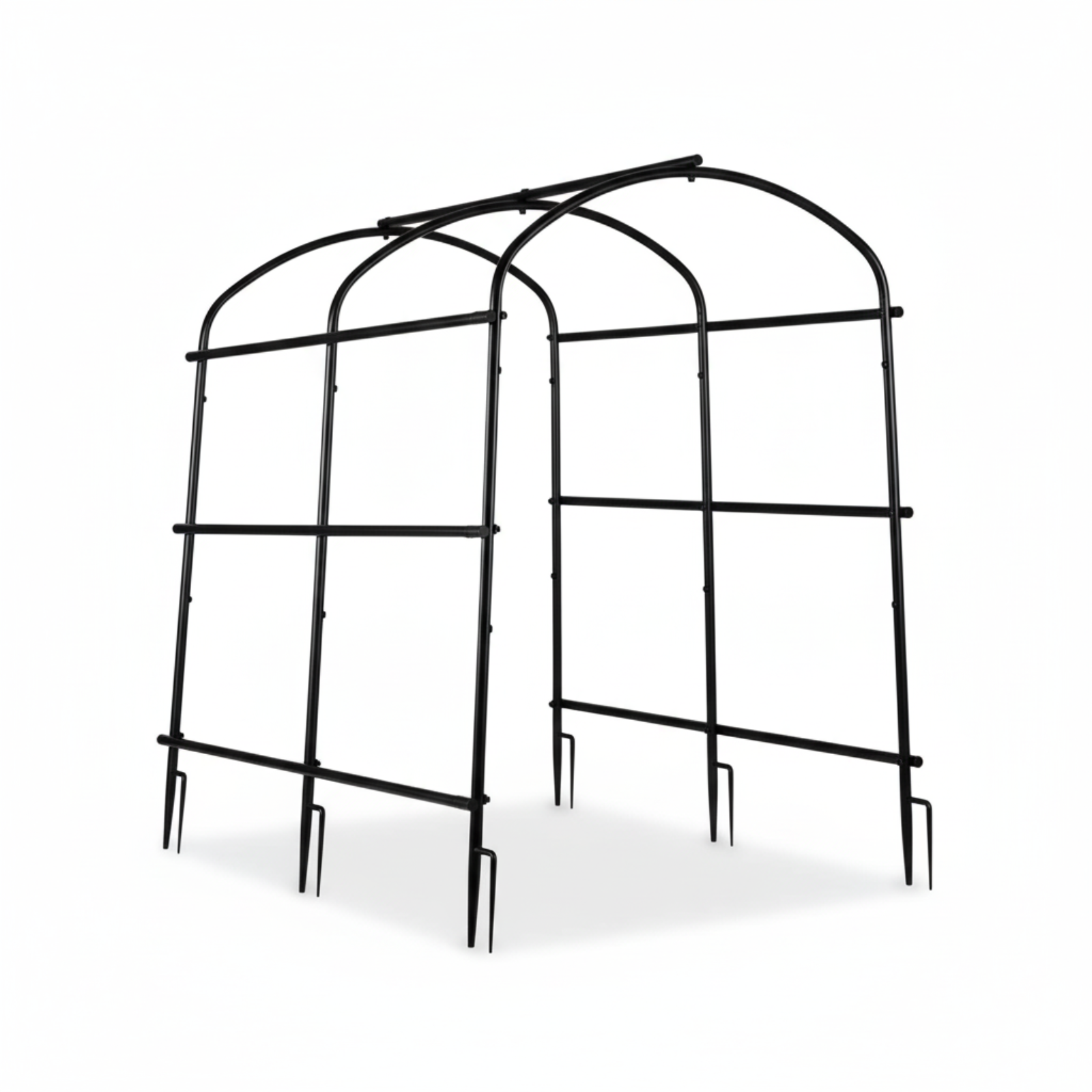 Black & Green U-Frame Metal Garden Trellis with Nylon Netting Heavy Duty Plant Support