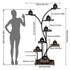 8 Tier Tree-Shaped Plant Stand Indoor Tall Plant Shelf Display Rack Metal MDF Flower Pot Holder Without Lights