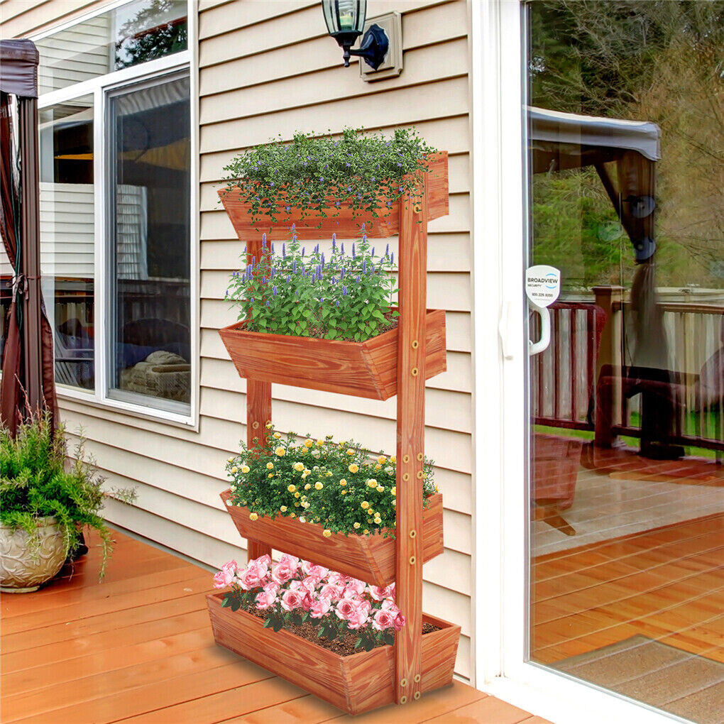 Fin Xxl Super Durable Elevated Planter Freestanding Rotatable Planter Box Garden Bed