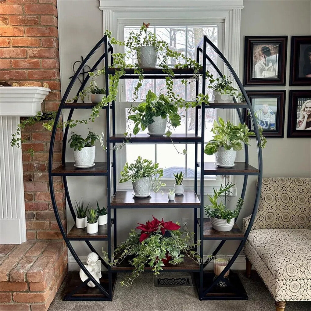 8 Tier Jumbo Plant Stand Vase Shape Flower Bonsai Pot Display Rack Indoor Outdoor