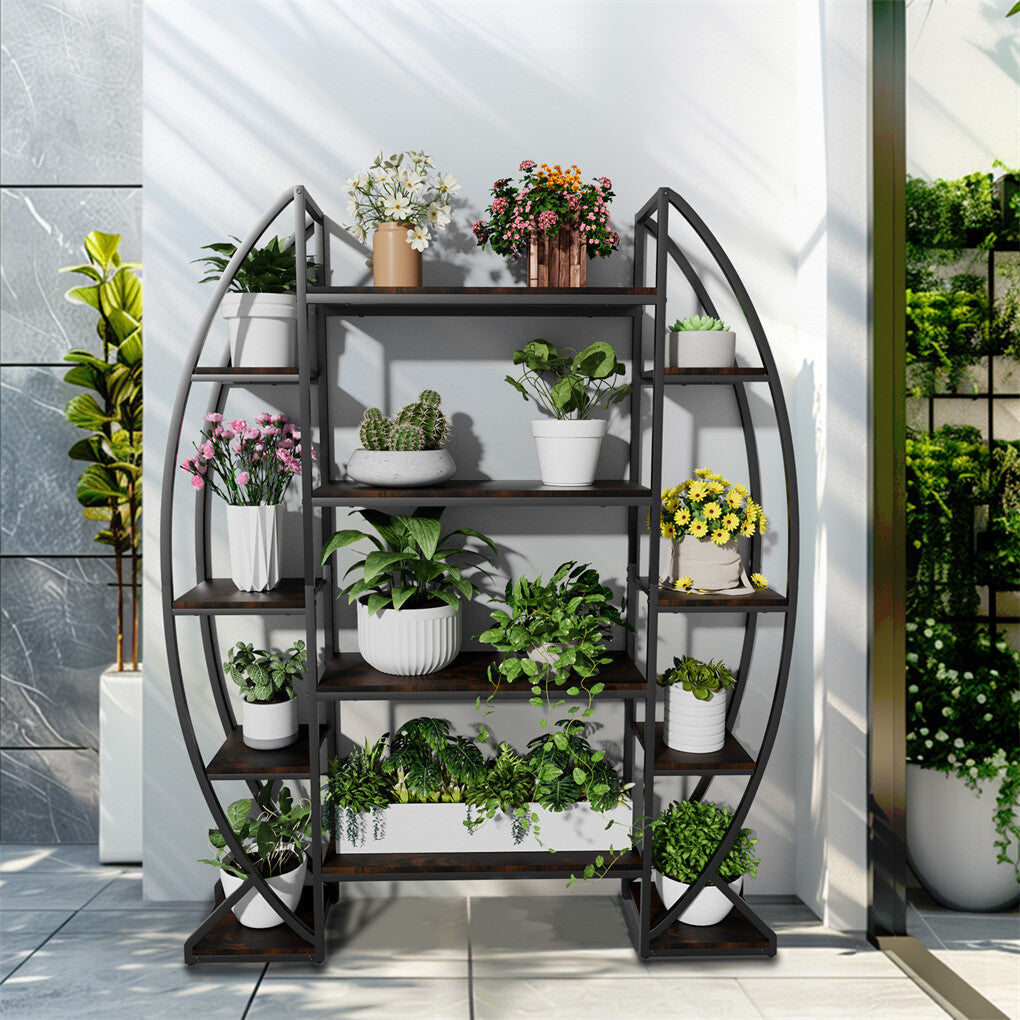 8 Tier Jumbo Plant Stand Vase Shape Flower Bonsai Pot Display Rack Indoor Outdoor
