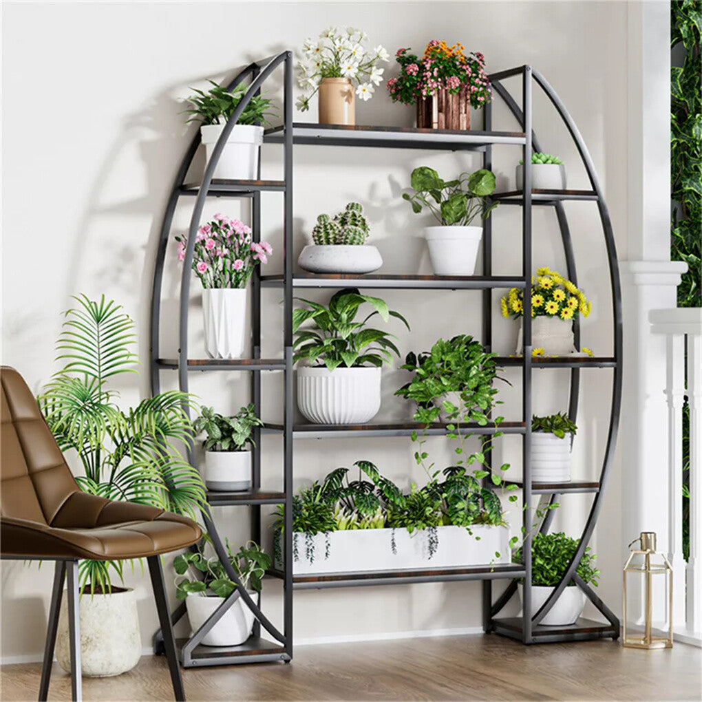 8 Tier Jumbo Plant Stand Vase Shape Flower Bonsai Pot Display Rack Indoor Outdoor