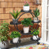 Metal Plant Stand Rack 4Tier Indoor Flower Pot Stand with Wheels for Living Room